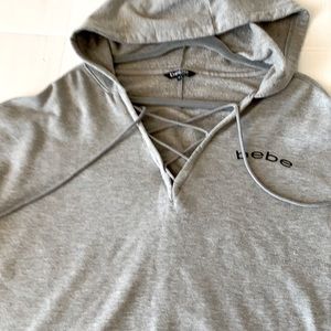 Free shipping Bebe gray hoodie